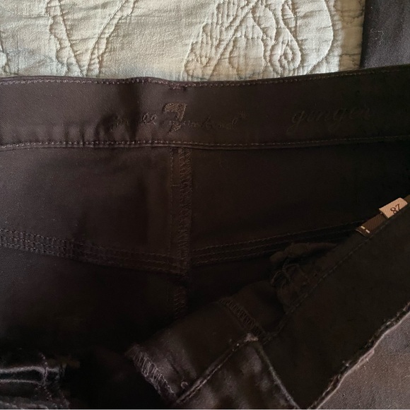 EUC 7FAMK Black Denim Flare Pants Sz 28 - Picture 4 of 13